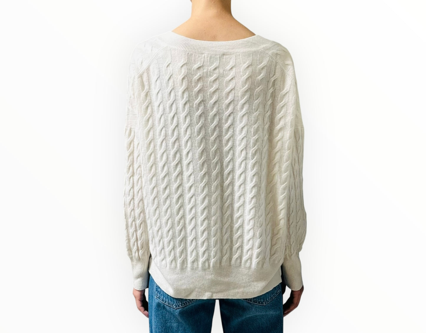 Allude Cashmere Cable Jumper - Cream - Size M