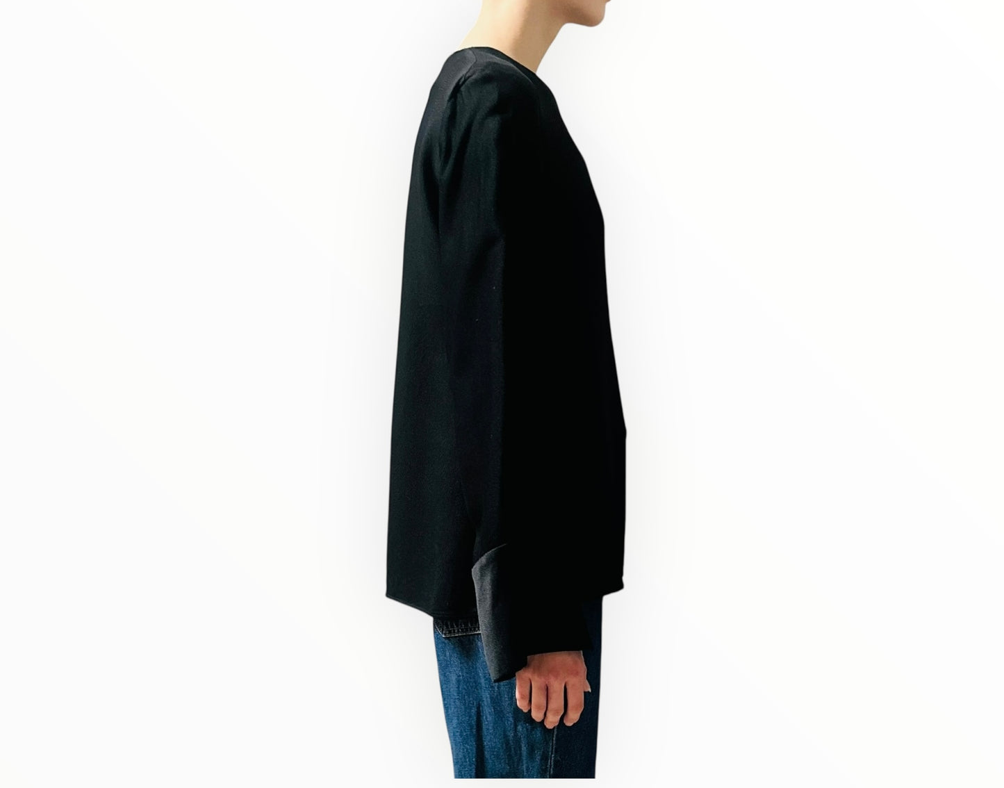 Bassike Split Sleeve Top - Black - Size 3