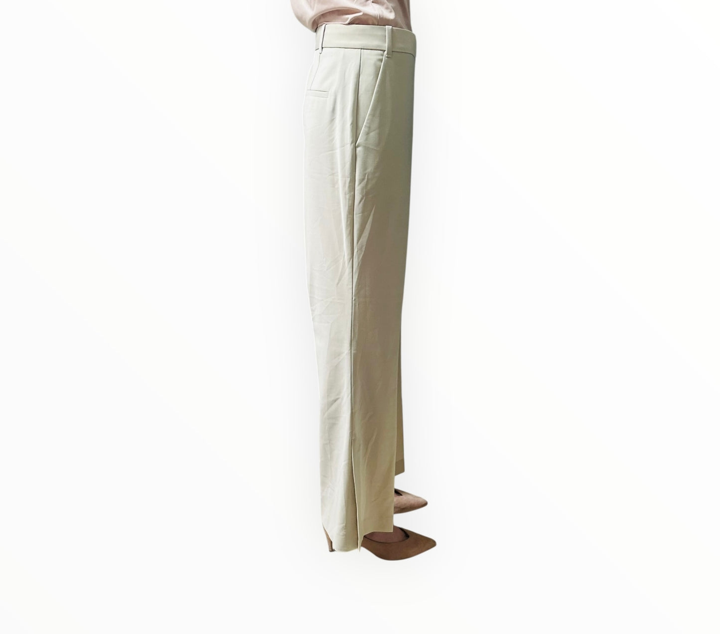 Bassike Cropped Flare Pants - Cream - Size 2