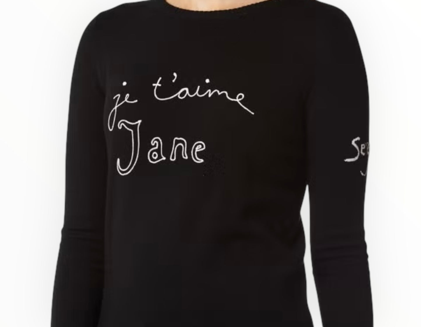 Bella Freud Je T'Aime Jane Sweater - Black - Size S