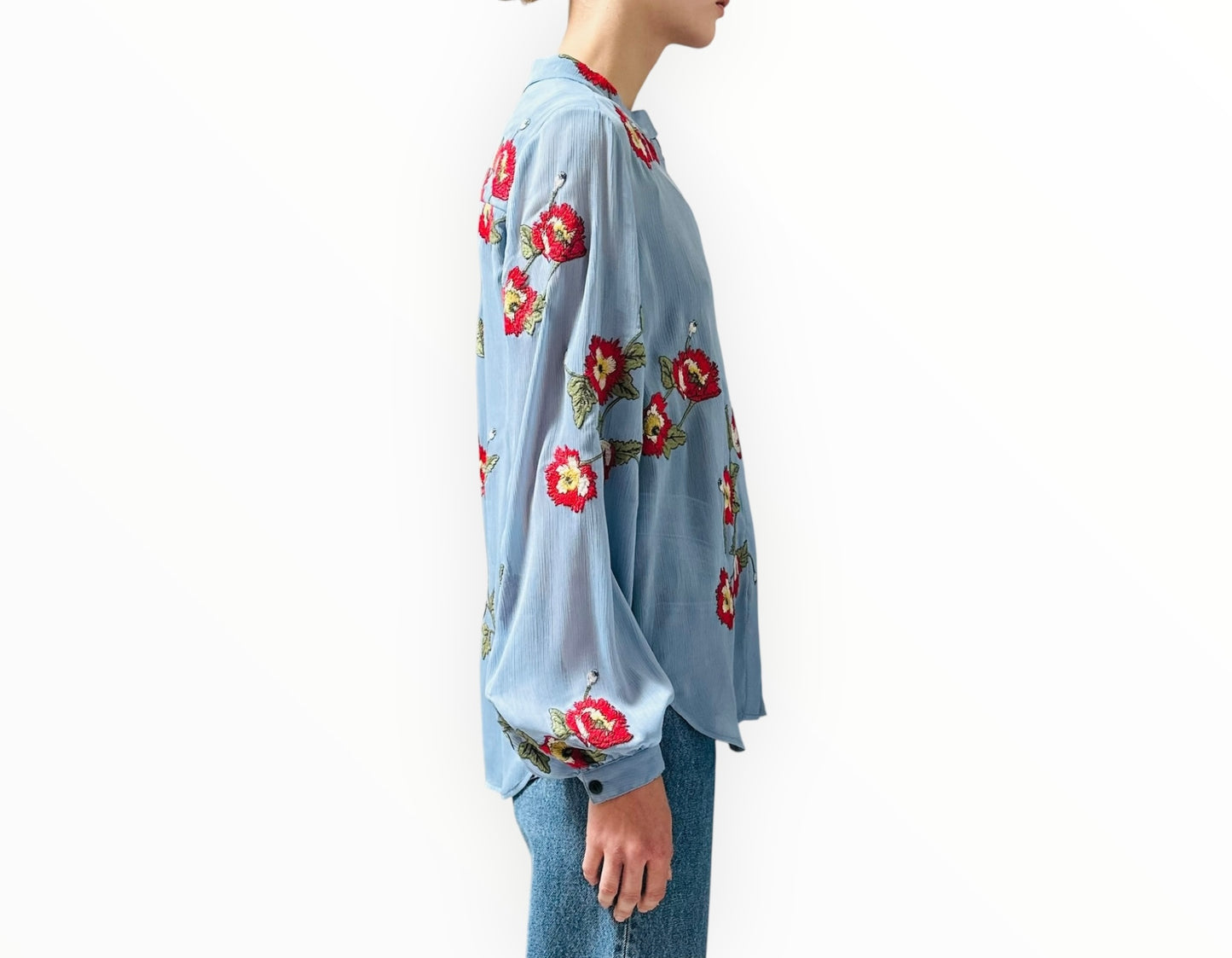 Rag & Bone Embroidered Shirt - Blue - Size S