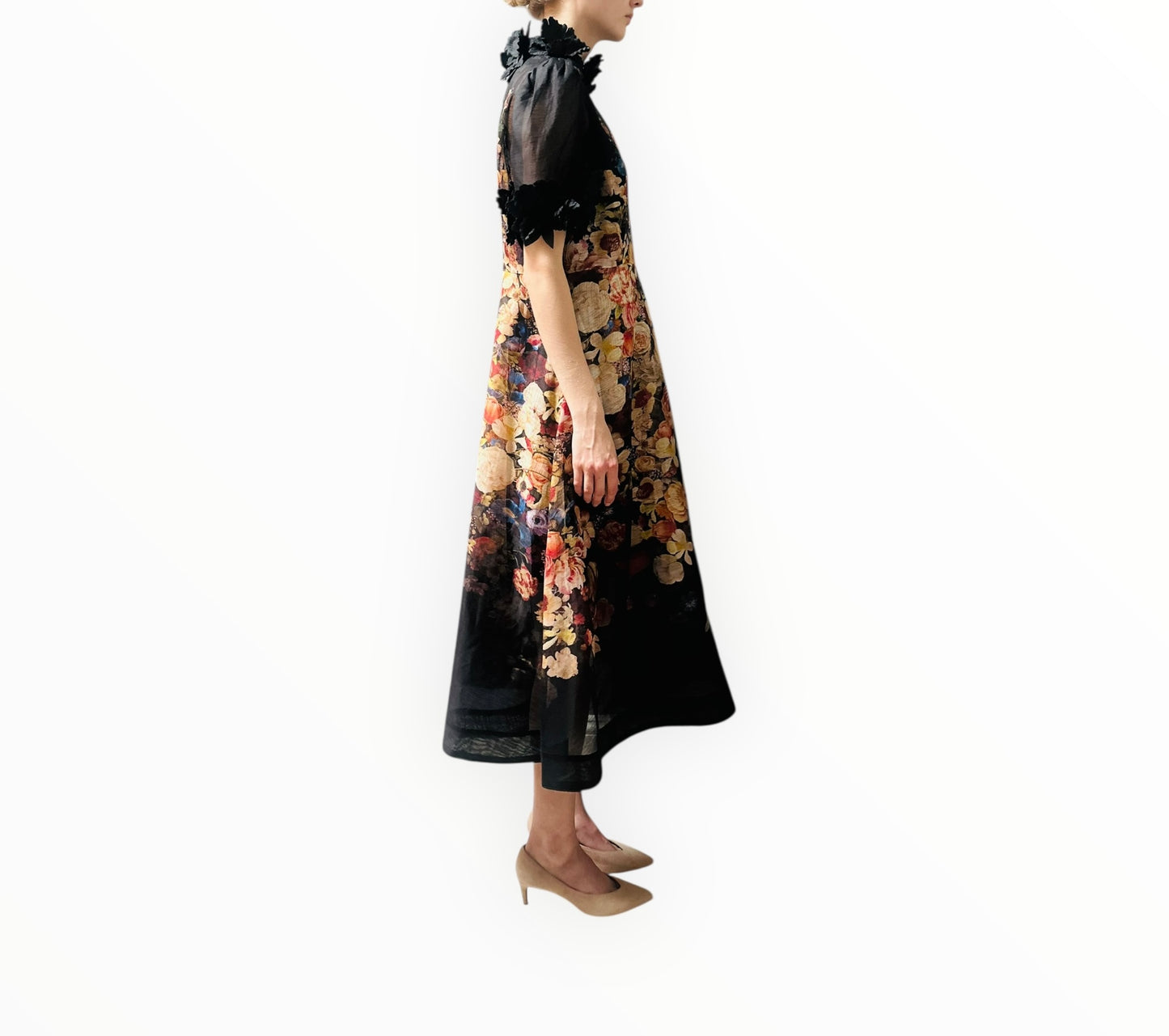 Zimmermann Luminosity Liftoff Flower Midi Dress - Black Multi - Size 3