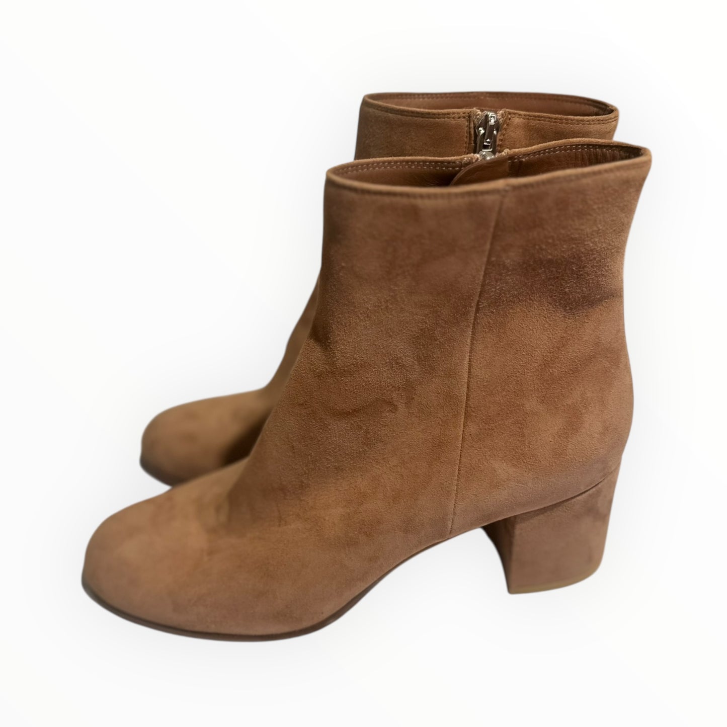 Gianvito Rossi Joelle Suede Ankle Boots - Blush - Size 40