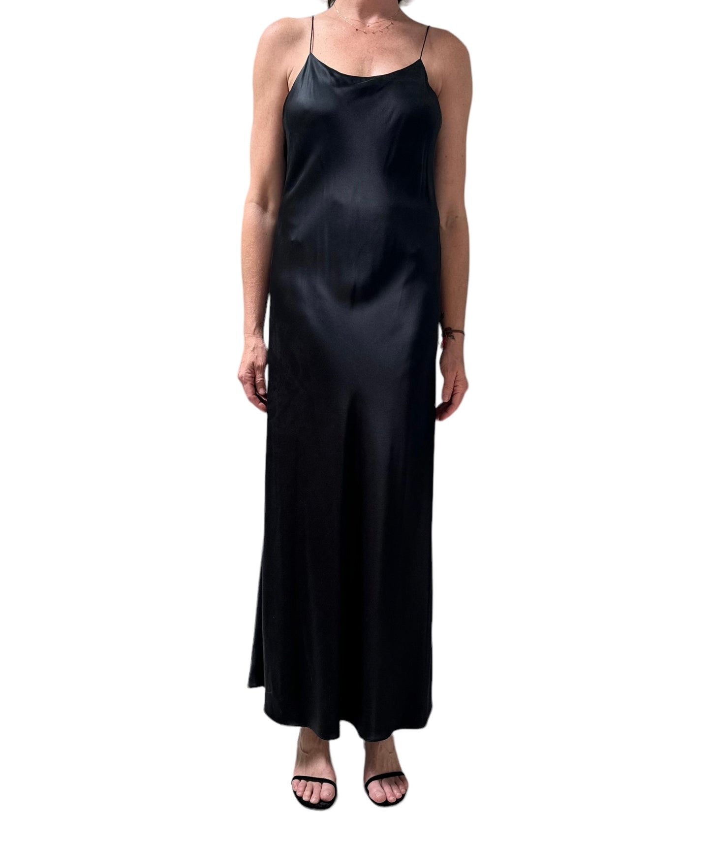 Michael Lo Sordo Bias Cut Long Dress - Black - Size 10