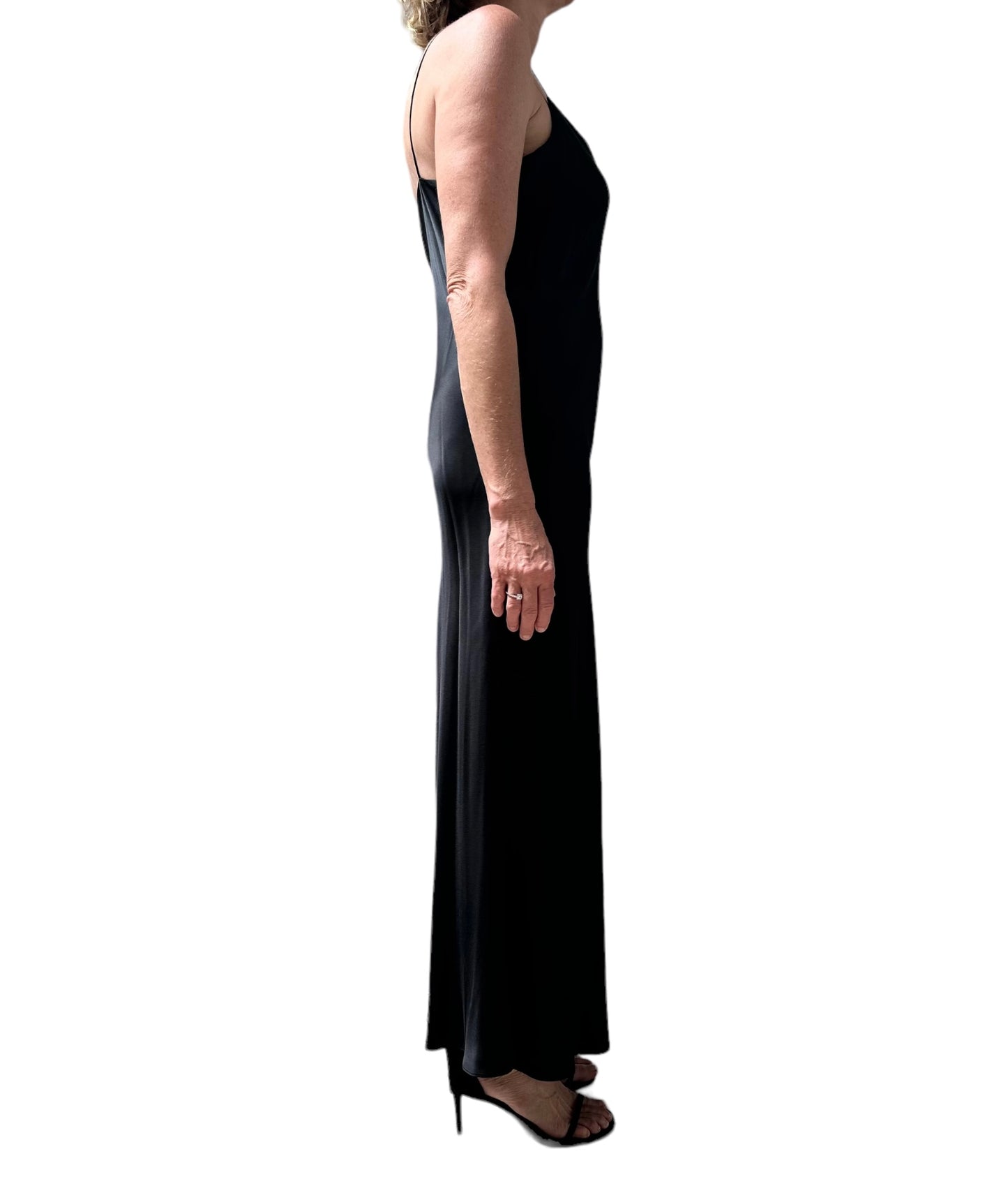 Michael Lo Sordo Bias Cut Long Dress - Black - Size 10