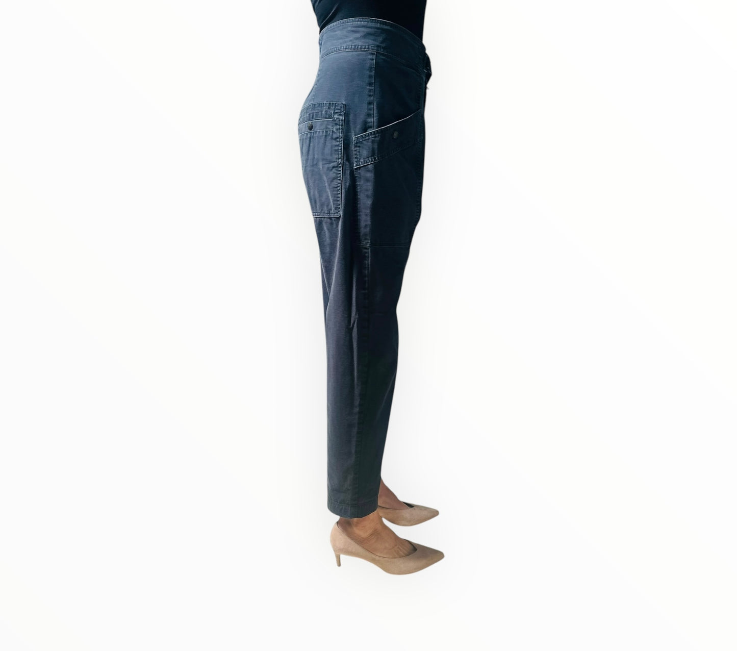Isabel Marant Etoile High Waisted D Ring Pants - Dark Charcoal - Size 38