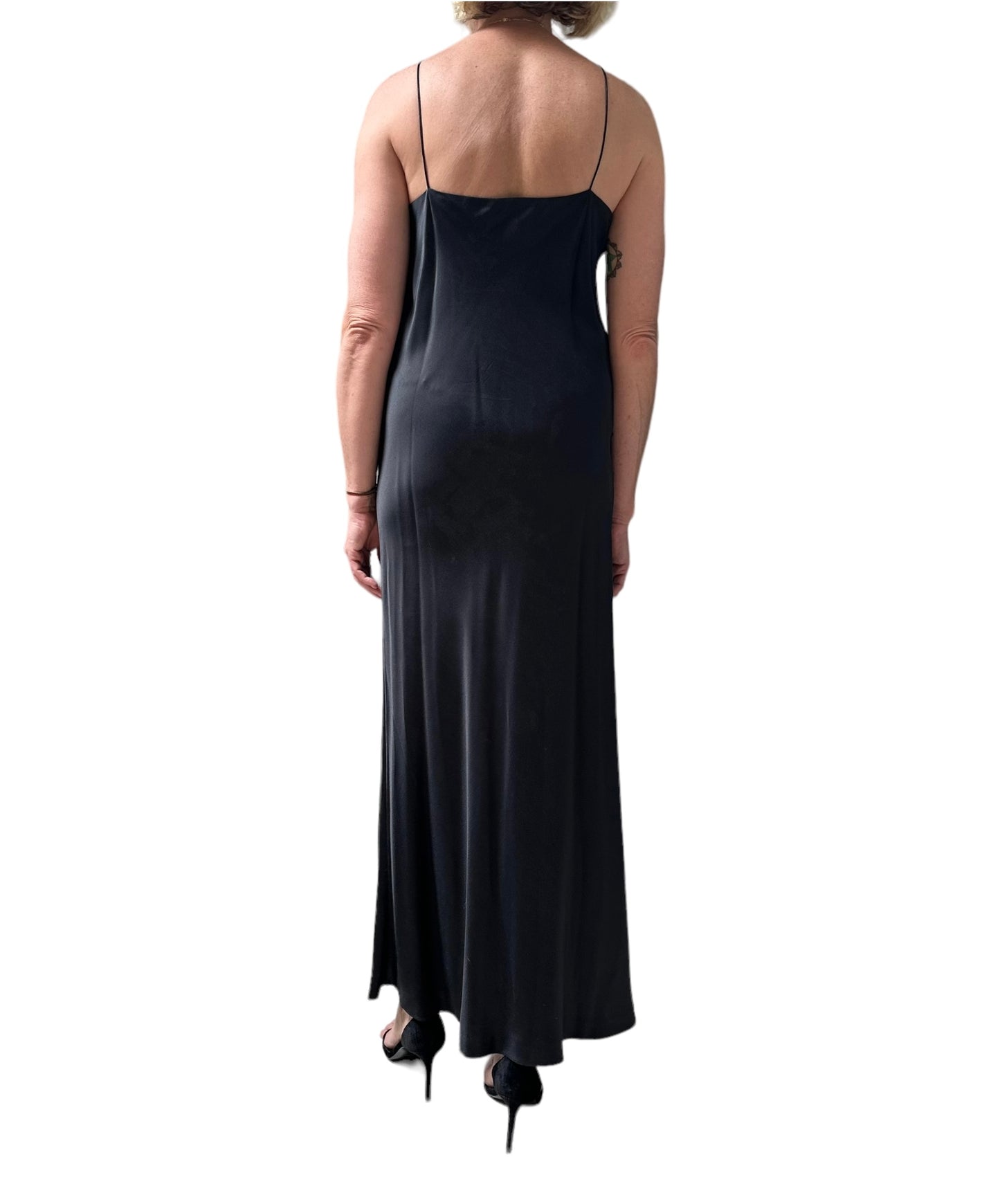 Michael Lo Sordo Bias Cut Long Dress - Black - Size 10