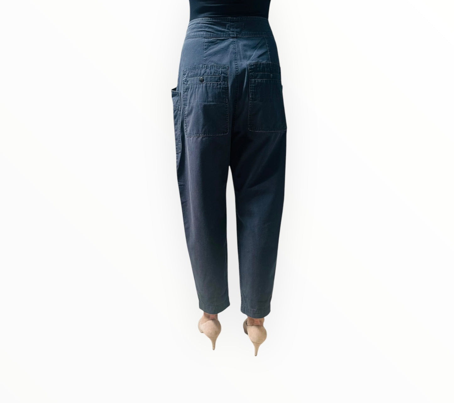 Isabel Marant Etoile High Waisted D Ring Pants - Dark Charcoal - Size 38