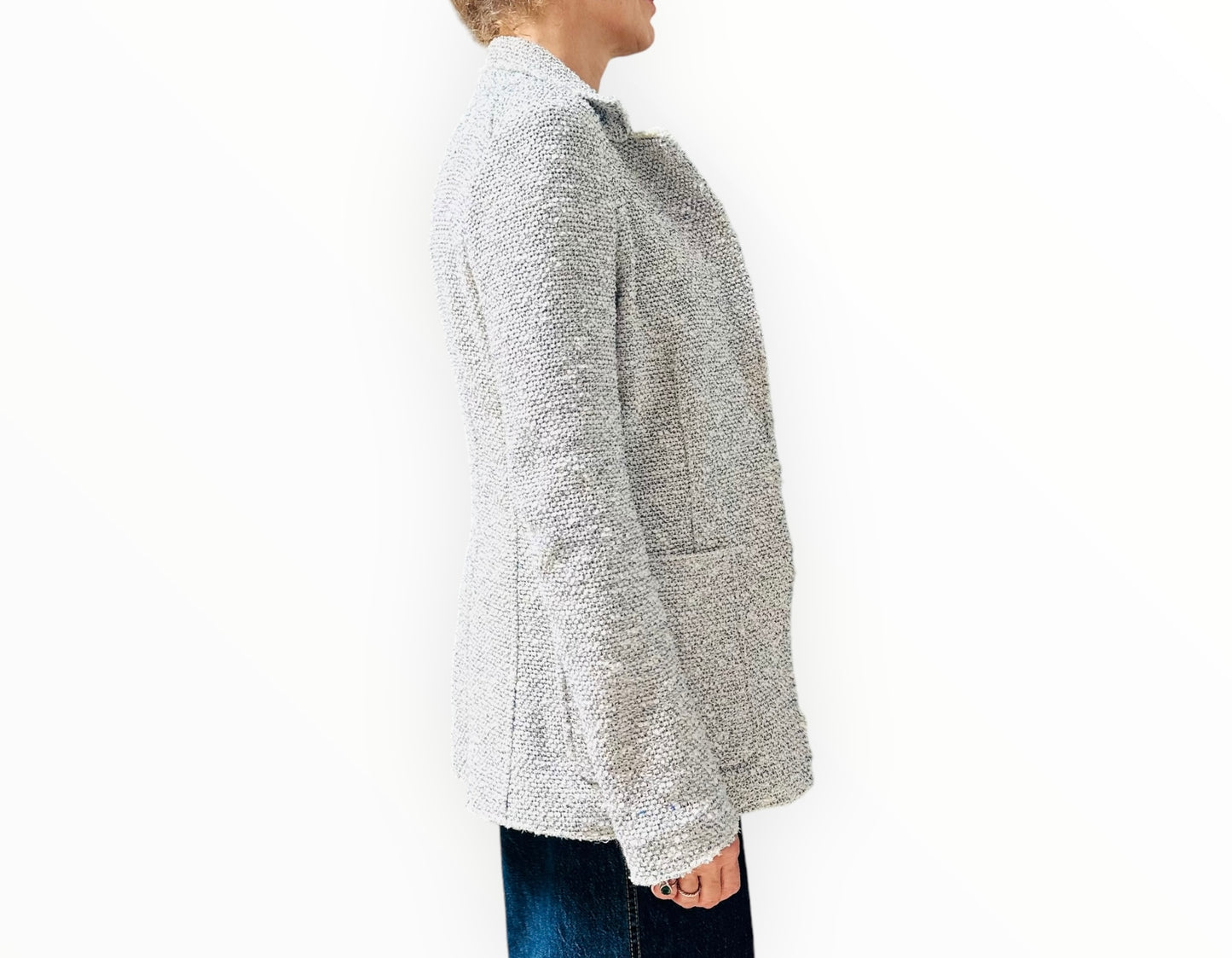 Rag & Bone Erin Cotton Blend Jacket - Blue Multi - Size 12