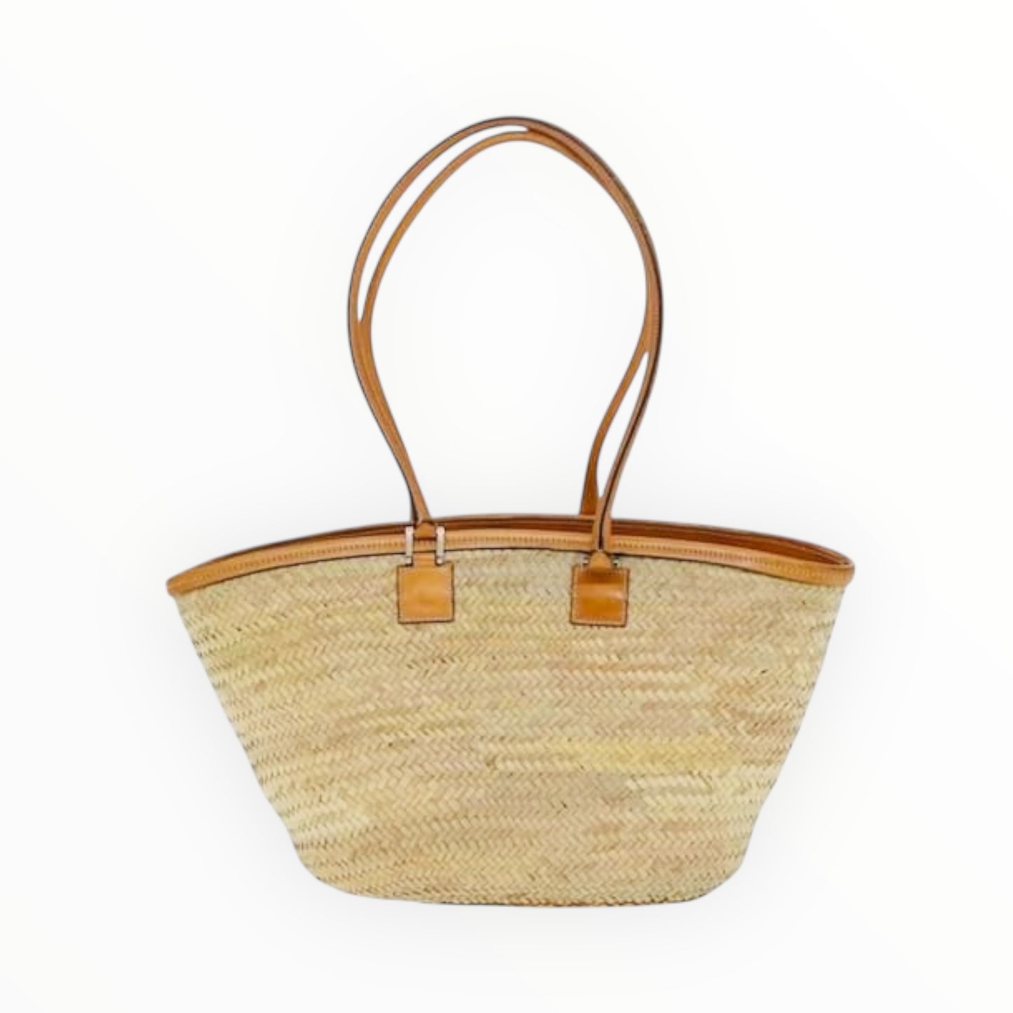Loewe Leather-Trimmed Anagram Woven Raffia Tote - Orange