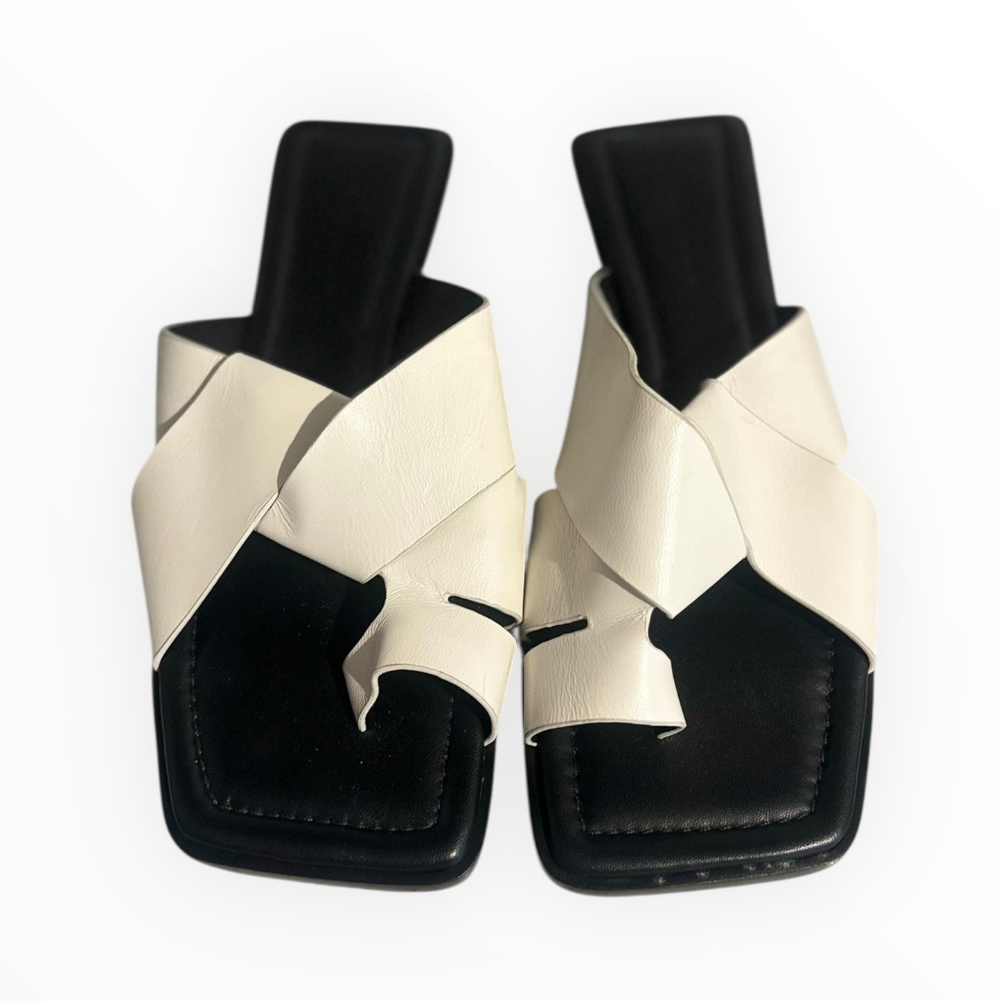 Camilla and Marc Leather Slides - White -Size 39