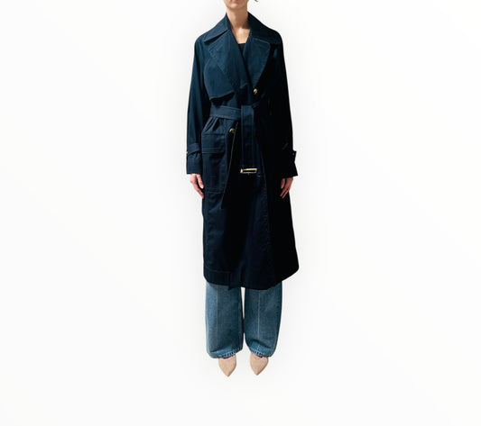 Lee Mathews Trench Coat - Navy - Size M