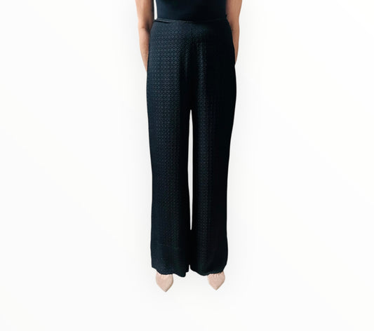 St Agni Textured Silk Pants - Black - Size S