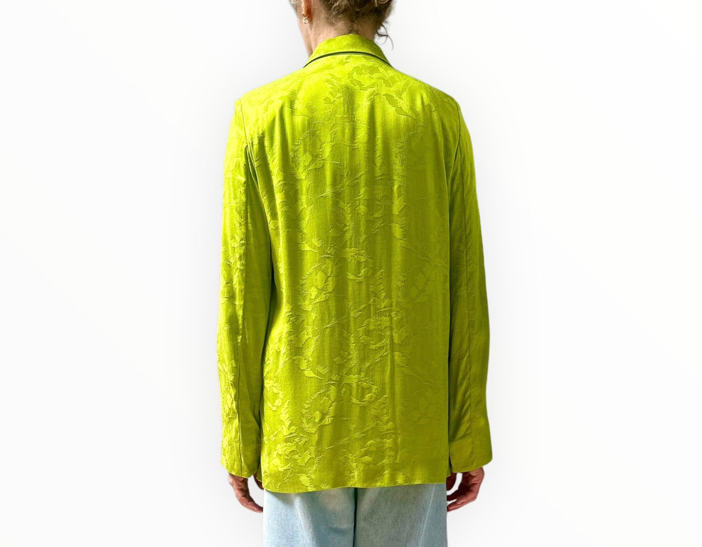 Momoni Jacquard Print Blazer - Lime - Size 42