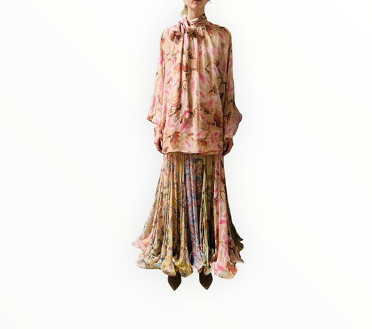 Zimmermann Eden Flounce Skirt + Shirt - Multi - Size 3