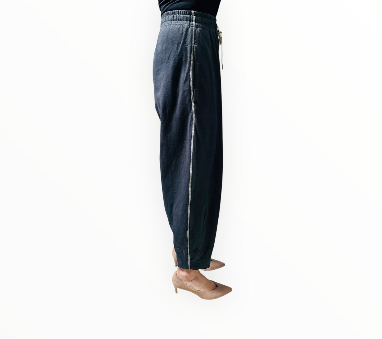 Bassike Barrel Leg Trackpants - Charcoal - Size XS
