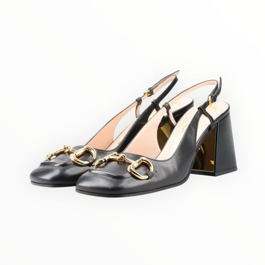 Gucci Horsebit Slingbacks - Black - Size 37.5