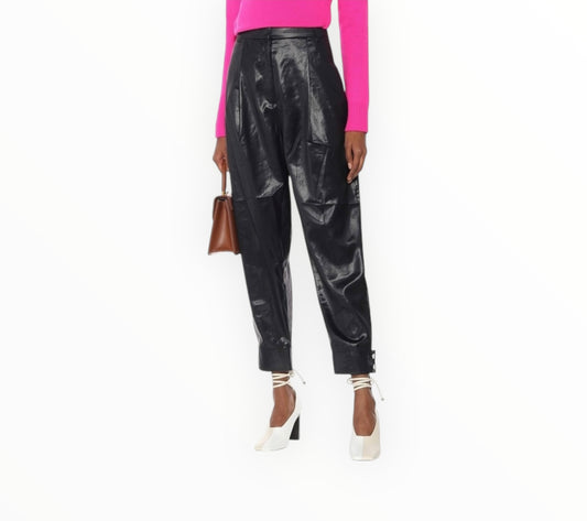 Tibi Liquid Drape Carrot Pants - Navy - Size 12