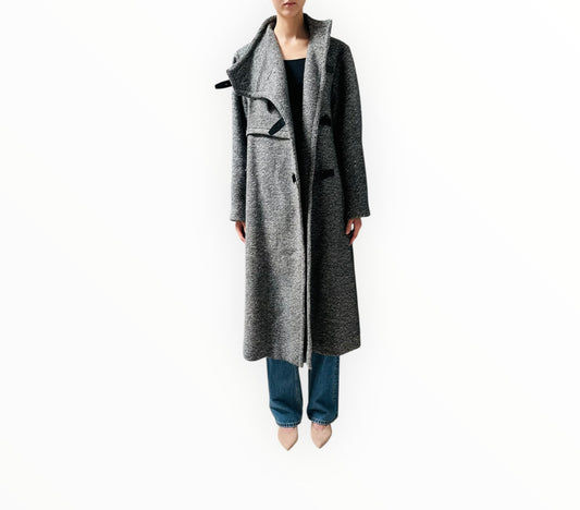 Isabel Marant Wool Leather Coat - Black/White - Size 36