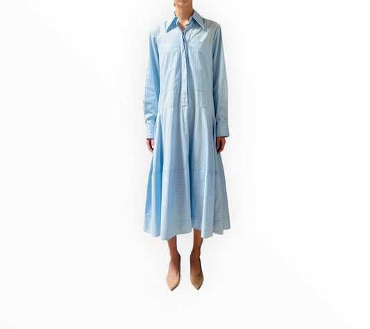 Lee Mathews Striped Dress - Blue/White - Size 00