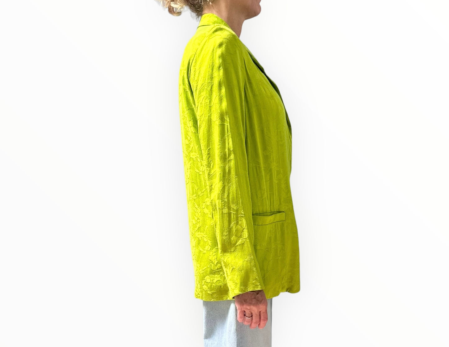 Momoni Jacquard Print Blazer - Lime - Size 42