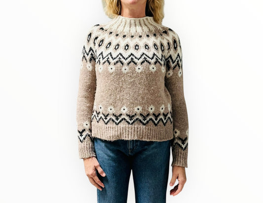 Moncler Fair Isle Sweater - Beige - Size S