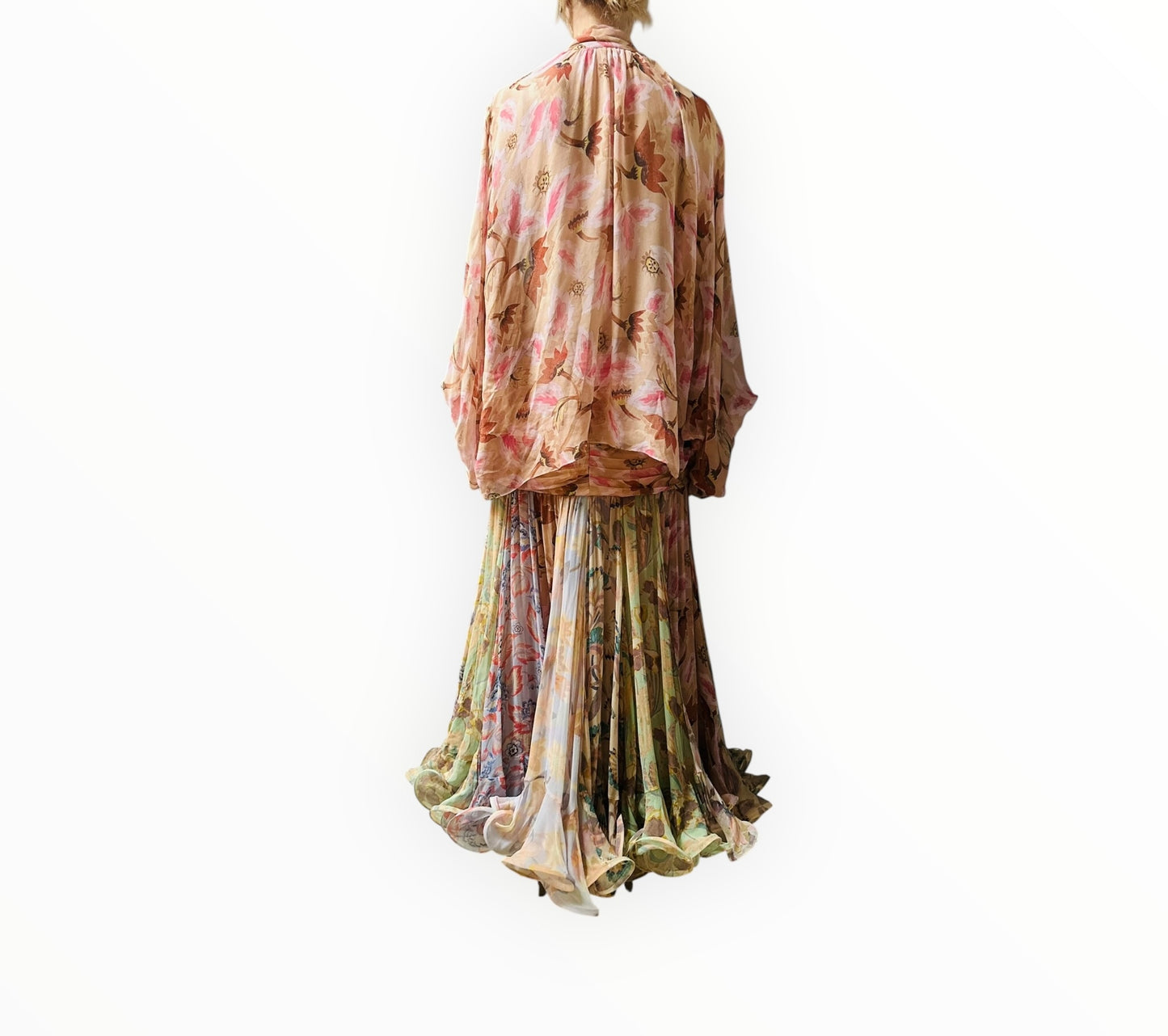 Zimmermann Eden Flounce Skirt + Shirt - Multi - Size 3