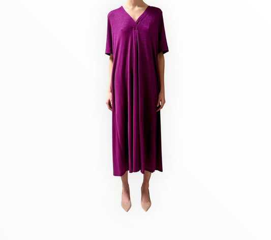Momoni Lurex V-Neck Dress - Pink - Size 40