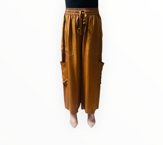 Lee Mathews Wide Leg Pants - Tobacco - Size 3