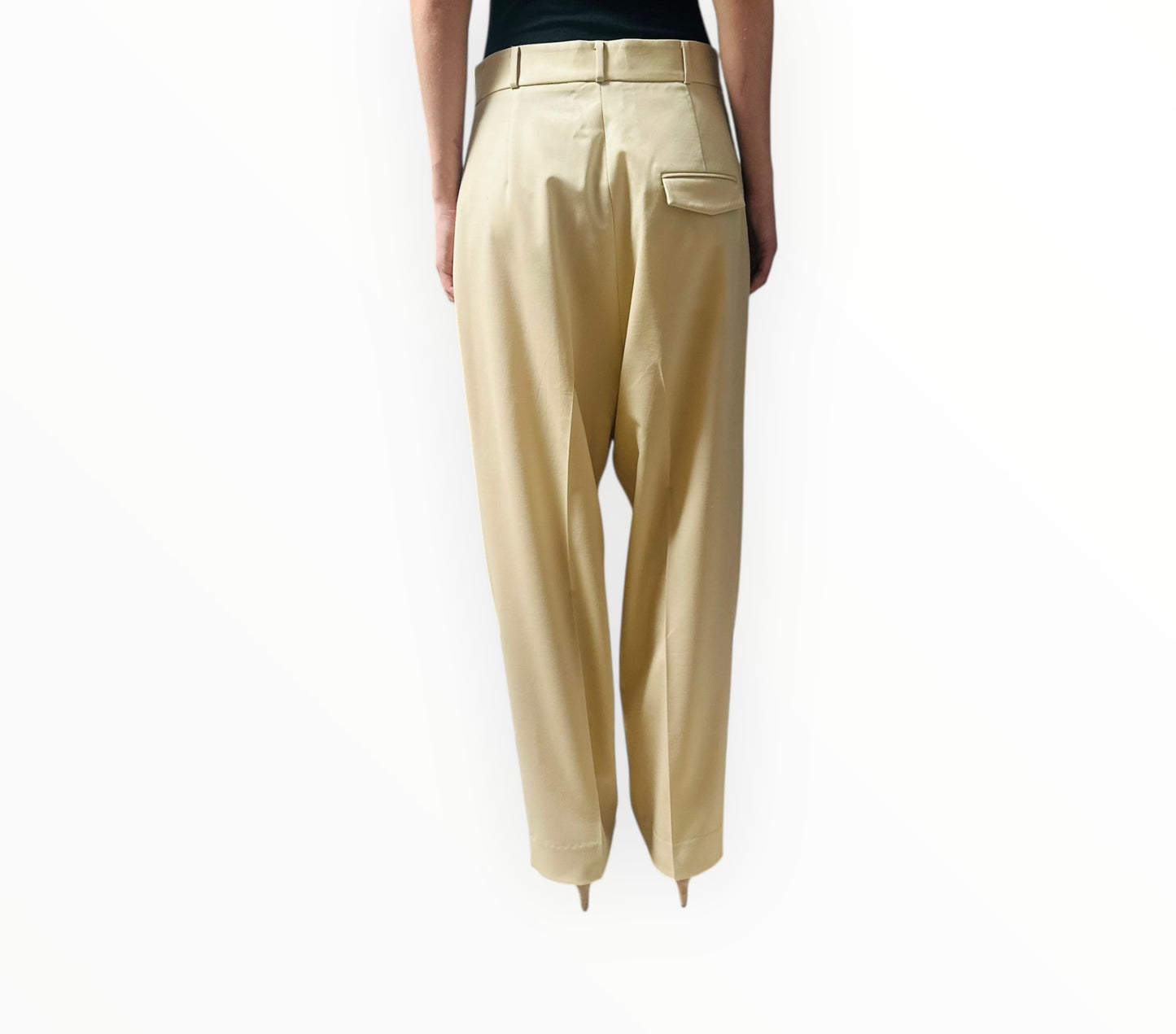 Jac + Jack Two Pleat Front Pants - Dark Cream - Size 12