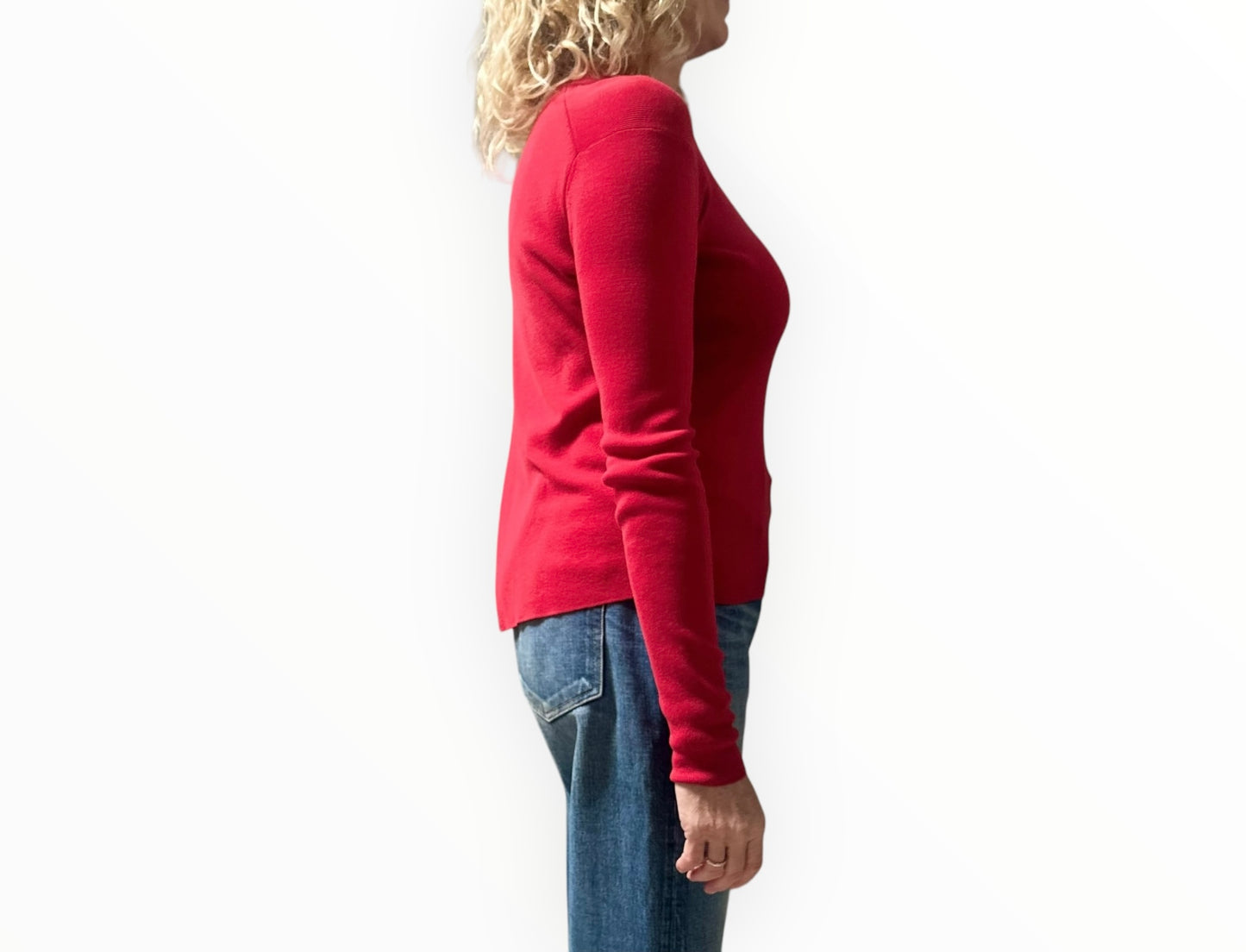 Acne Studios Cotton Crossover Back Crewneck - Red - Size XXS