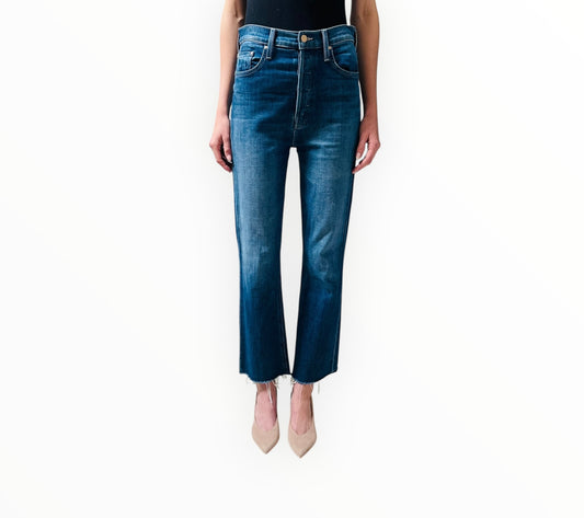 Mother The Tripper Ankle Fray Jeans - Blue - Size 26