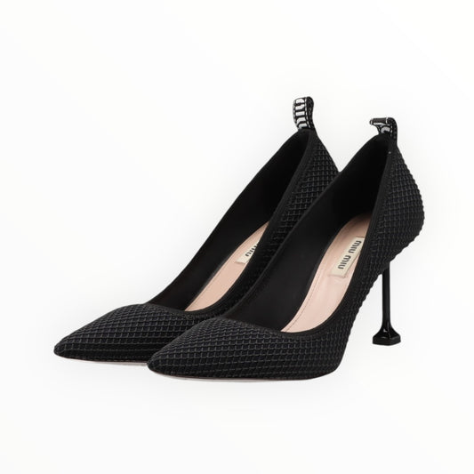 Miu Miu Mesh + Neoprene Shoes - Black - Size 38.5