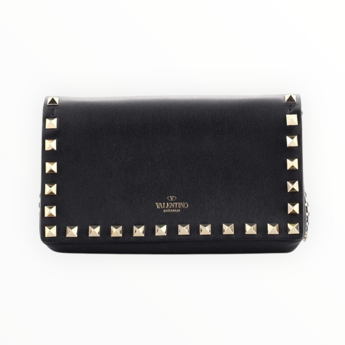 Valentino Rockstud Crossbody Bag - Black - Size H12cm x 17cm