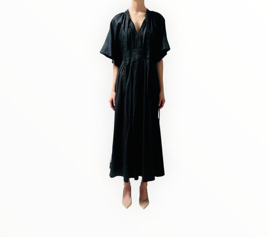 Lee Mathews V-Neck Tie Dress - Black - Size 2