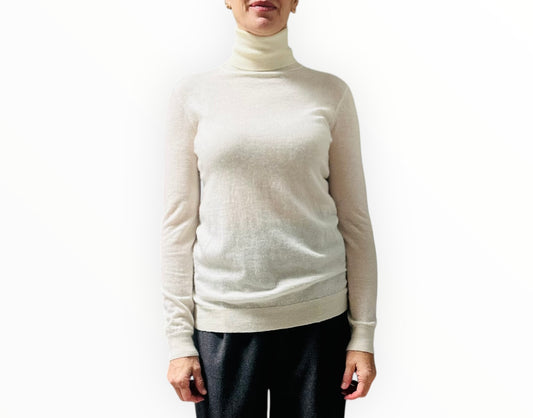Raey Cashmere Rollneck Top - White  - Size  XS