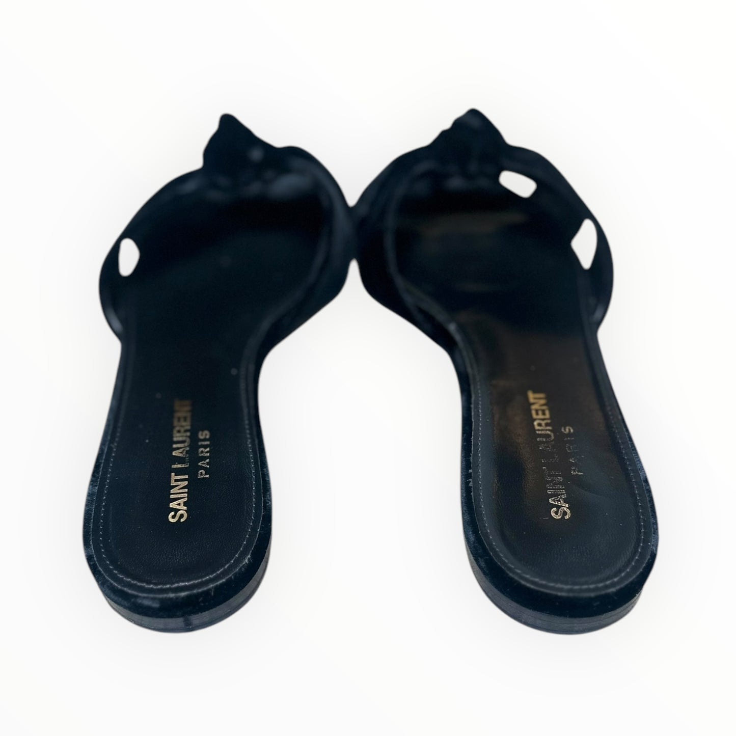 Saint Laurent Velvet Mules - Black - Size 38