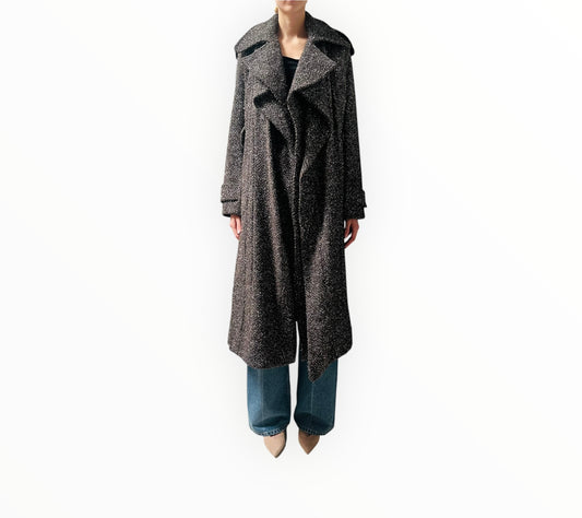 Victoria Beckham Herringbone Coat - Brown - Size 10