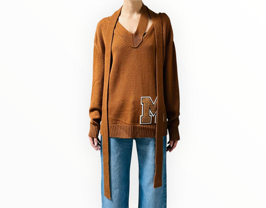 Monse 'M' Letter Jumper - Cognac - Size S
