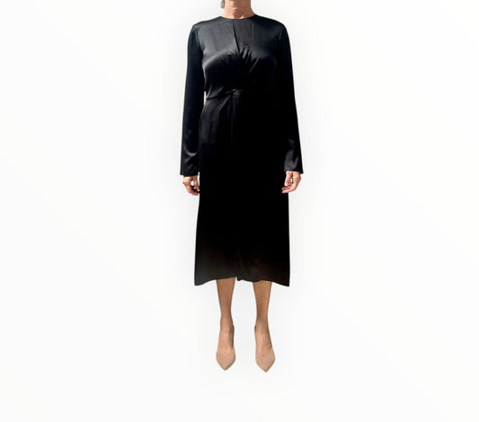 Vince Twist Front Dress - Black - Size AU10