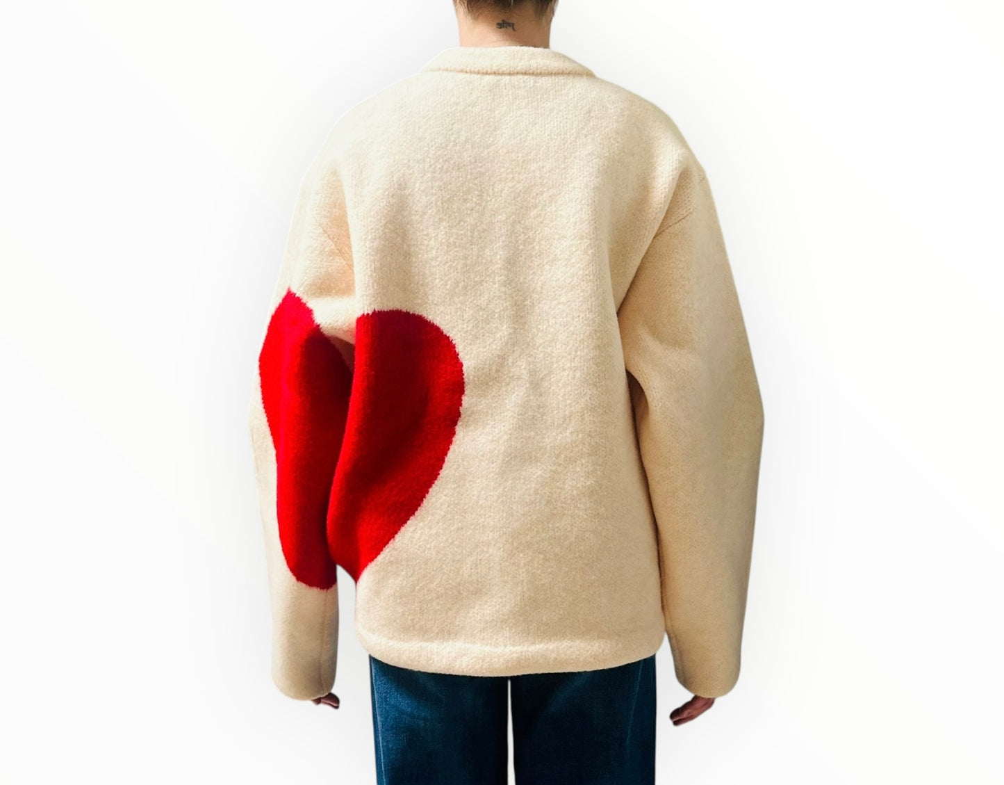 NKNIT Heart Jumper - Cream - Size OS
