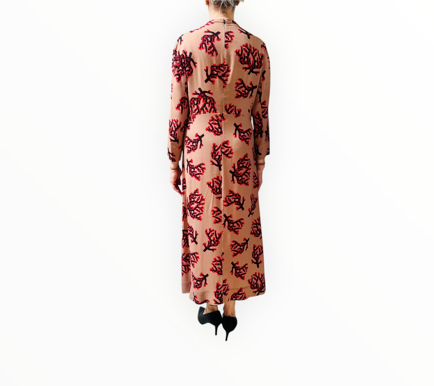 Marni Branch Print Midi Dress - Beige - Size 44