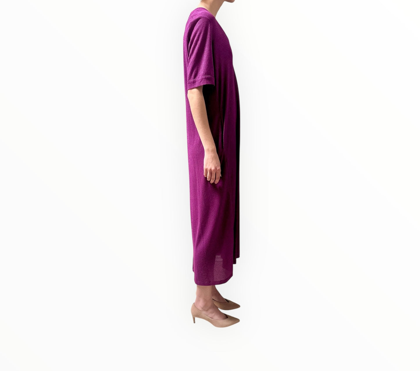 Momoni Lurex V-Neck Dress - Pink - Size 40