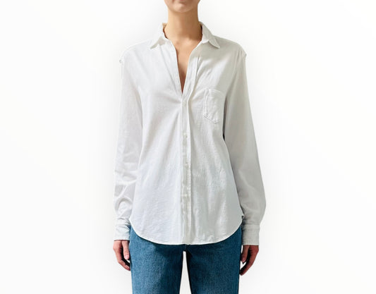 Frank & Eileen Cotton Jersey Shirt - White - Size S