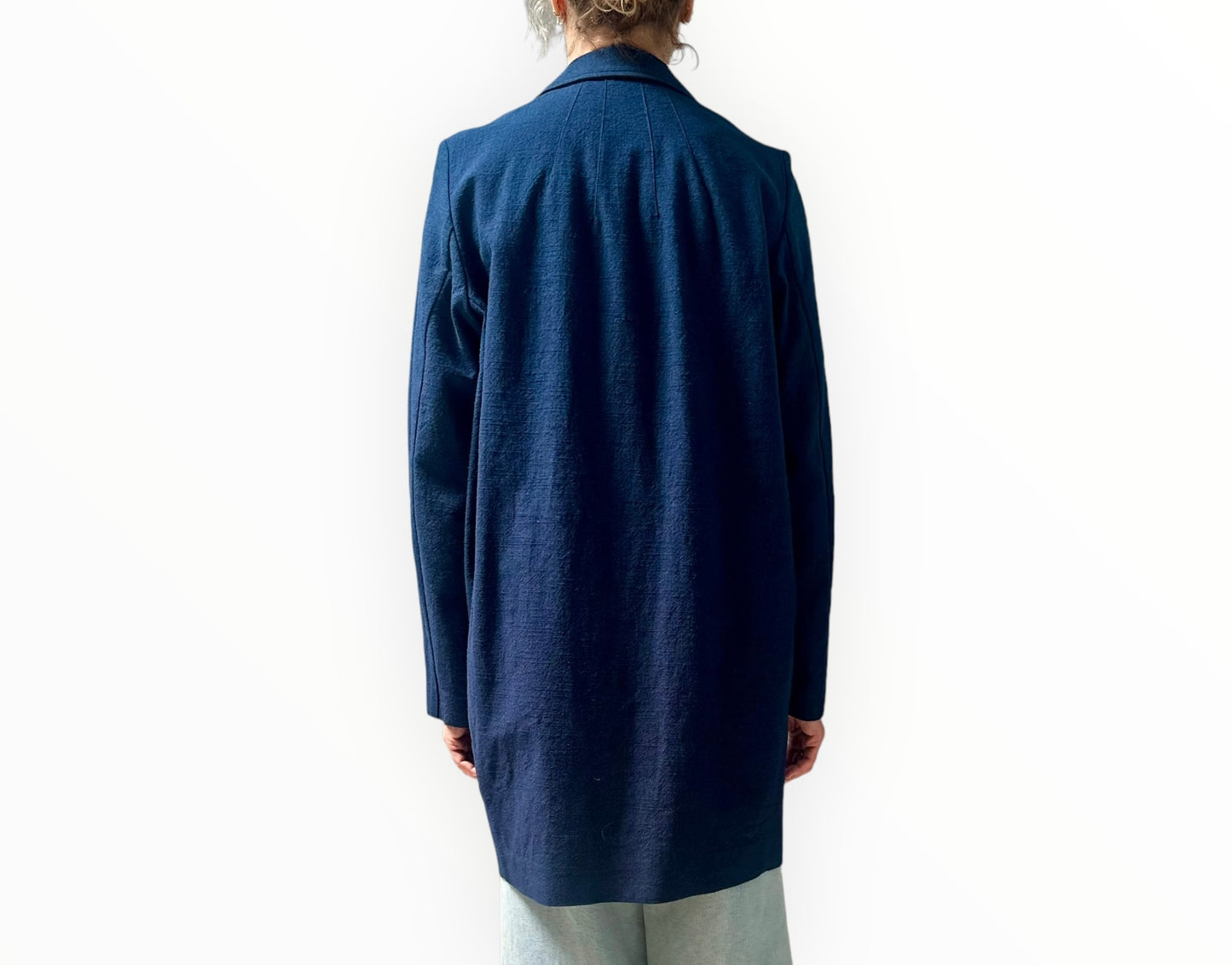 Momoni Long Line Jacket - Navy - Size 42