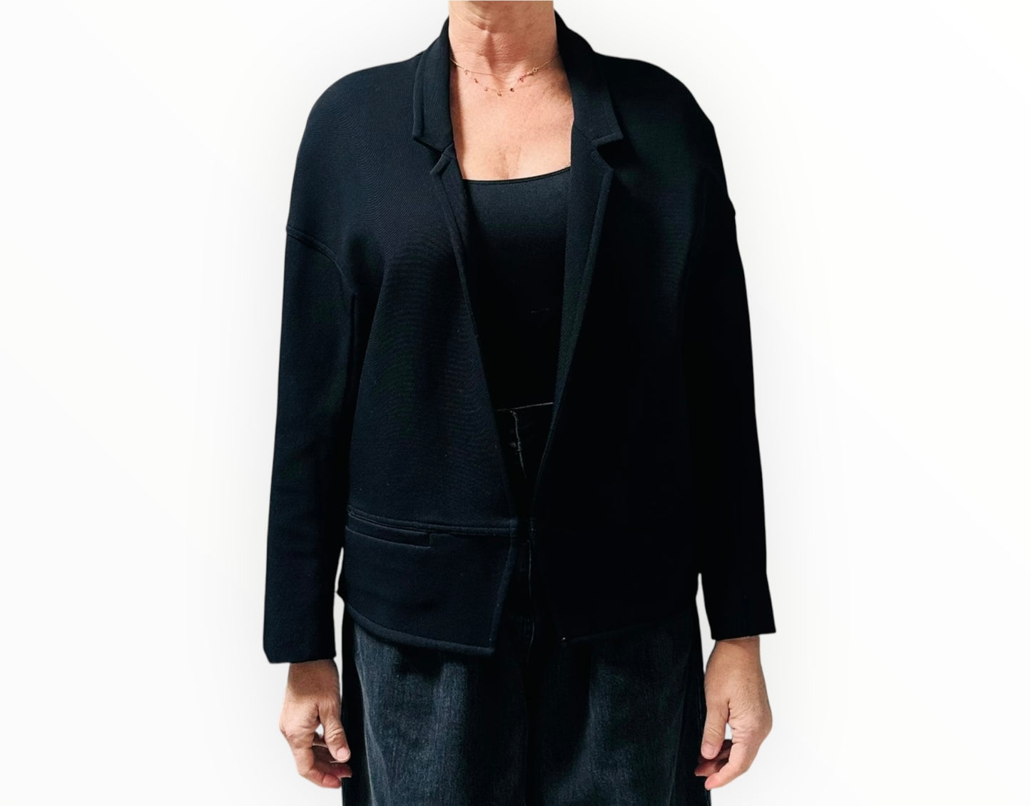 Bassike Cropped Jacket - Black - Size 1