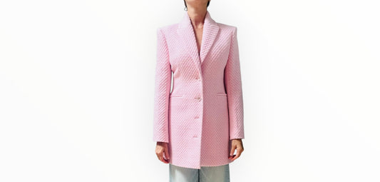 Scanlan Theodore Boucle Longline Jacket - Pink - Size AU10