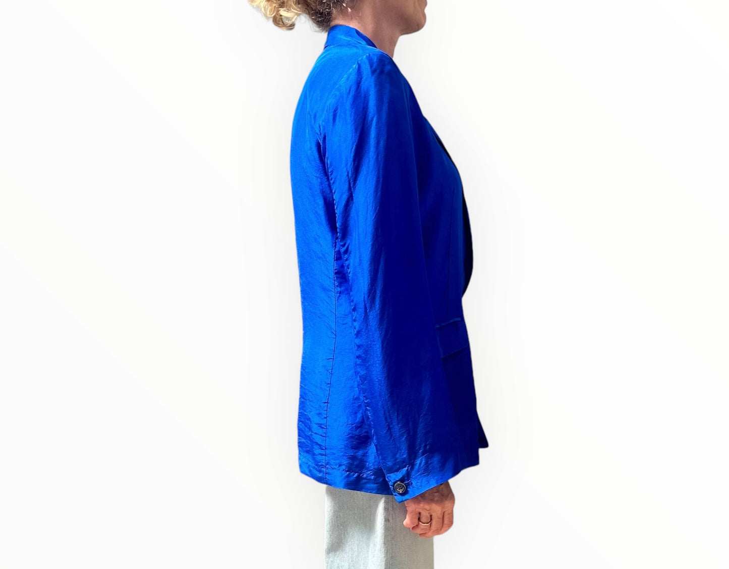 Forte Forte Lightweight Silk Jacket - Lapis - Size 2