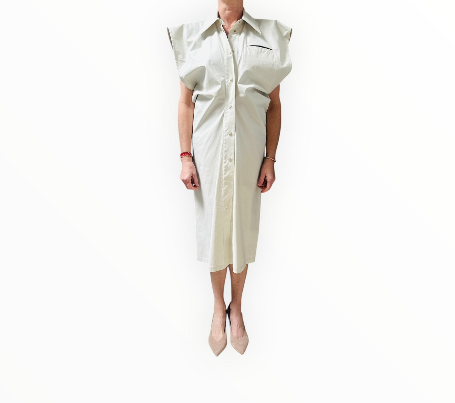 Bottega Veneta Button Through Dress - Taupe - Size 44