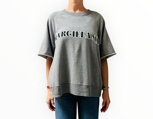 MM6 Maison Margiela Short Sleeve Sweatshirt - Grey - Size M